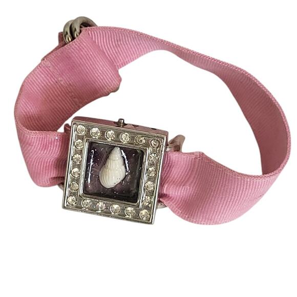 Resin Shell Clear Crystal Upcycled Watch Bracelet - Picture 1 of 2